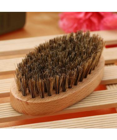 Premium Mini Beard Brush for Men - Wild Boar Oval Design | Facial Hair Cleaning & Grooming Tool (9x5x3 cm) - Buy Online on SooperMarket.com