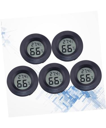 IPLUSMILE 5ST CELSIUS Repticip Terrarium Accessories | Round Moisture & Temperature Display | Glass Minitians for Reptiles | 4.5x1.5cm Black - Buy Online on SooperMarket.com