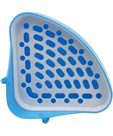 Triangle Potty Trainer Corner for Small Animals - Blue | Litter Box for Rabbits, Guinea Pigs, Chinchillas, Ferrets - Buy Online on SooperMarket.com