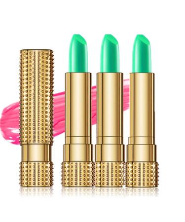 3 Packs Lipstick Set Magic Temperature Changing Colors Lip Gloss Moisturizing And Waterproof Long Lasting Lip Balm