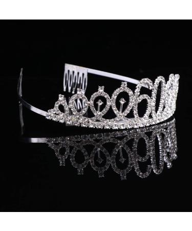 Minkissy 60th Birthday Tiara Crystal Crown Rhinestone Princess Birthday Crown Hair Accessories Happy 60th Birthday Crown Tiara for Women Ladies - Buy Online on SooperMarket.com