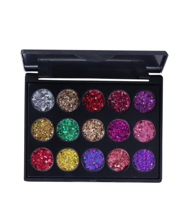 Beavorty 15 Eyeshadow Eye Shadow Palettes Makeup Palette Diamond Sequins 1 count (Pack of 1) As Shown