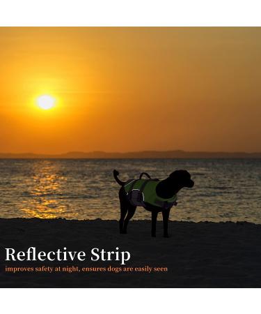 MKLHGTY Reflective Dog Life Jacket - Adjustable with Rescue Handle - Ripstop Pet Safety Vest for Swimming & Boating - Green - XS - Buy Online on SooperMarket.com