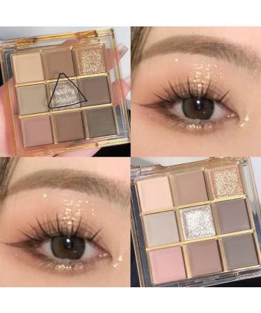 Lovelycat 9 Colors Glitter Eyeshadow Makeup Palette Matte High Pigmented Colorful Creamy Texture Eye Shadow Powder Natural Waterproof Long Lasting Eyeshadow Powder Cosmetics (pink grey) - Buy Online on SooperMarket.com
