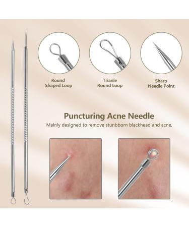 Layhou 5PCS Stainless steel Acne Removal Kit Blackhead Remover Facial Pimple Comedone Needle - Buy Online on SooperMarket.com