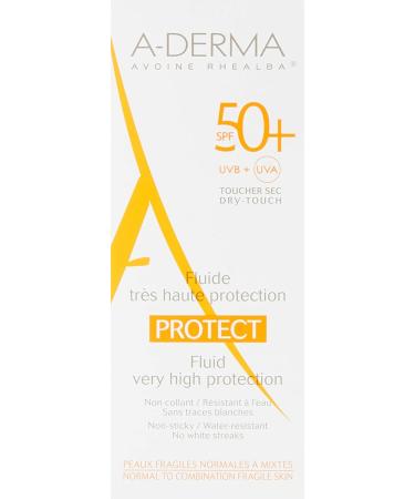 A-Derma Protect Fluid LSF 50+ | 40 ml | High SPF Sunscreen for Sensitive Skin | Buy Online Fast International Shipping - Buy Online on SooperMarket.com