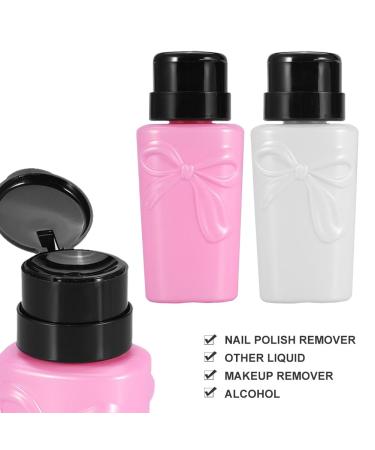 2PCs Nail Polish Remover Pump Dispenser - Portable Plastic Storage Bottle for Nail Art | Perfect Nail Tool - Buy Online on SooperMarket.com