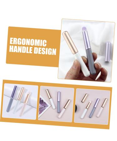 3pcs Lip Makeup Brush Set - Contour Concealer & Smudge Brushes for Women | Aluminum Tube | Perfect for Beauty Makeup Bag - Buy Online on SooperMarket.com