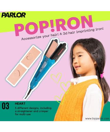 PopIron Hair Straightener & Hair Imprinting Iron - 5 Plates for Straightening, Crimping & Fun Shapes | Ideal for Hair Art & Festivals - Buy Online on SooperMarket.com