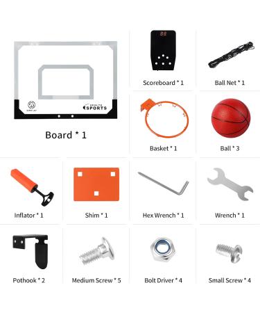 AOKESI Indoor Basketball Hoop with Electronic Scoreboard - Mini Over The Door Toy for Boys  Men  and Adults | Perfect Gift for Ages 5-12 - Buy Online on SooperMarket.com