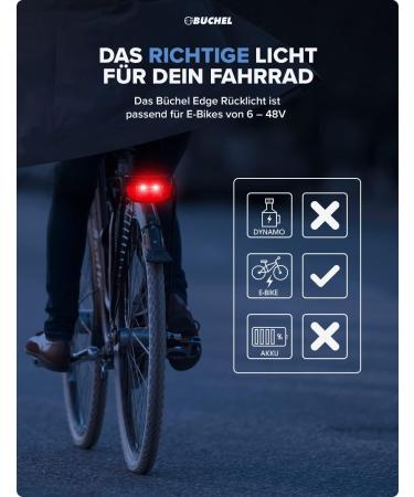 B chel LED Bicycle Luggage Rack Light | STVZO Approved Taillight for Dynamo & E-Bike | Black Bicycle Light - Buy Online on SooperMarket.com