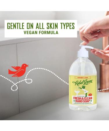 Rebel Green Peppermint & Lemon Liquid Hand Soap 16.9 oz Pump Bottles - 4 Pack - Buy Online on SooperMarket.com