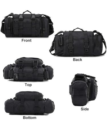 BraveHawk OUTDOORS Bike Handlebar Bag - Water Resistant 900D Nylon Oxford Waist Bag for Cycling - Black Medium - Buy Online on SooperMarket.com