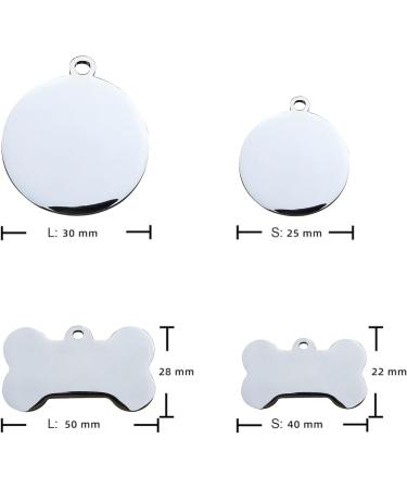 Personalised Dog Tags for Pets Engraved UK Dog Tag ID Tags for Dog Double-Sided Engraved Stainless Steel Dog Tag ID Name Tag for Cat Puppy Pet Collar Dog Name Tags(Silver Bone S) Silver Bone S - Buy Online on SooperMarket.com