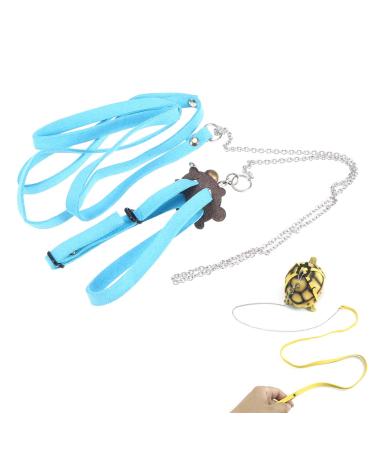 iplusmile Turtle Harness and Leash - Pet Tortoise Leash Lizard Leash Tortoise Harness Strap Pet Adjustable Collar Leash Tortoise Walking Lead Control Rope-Size S (Blue)
