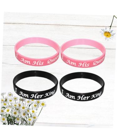 MAGICLULU 4pcs Valentines Day Gift Connecting Bracelets for Couples Wedding Party Gifts Bf and Bracelets Couple Bracelets Valentines Day Bracelets Silicone Slap Bracelets Lovers Earrings As Shown 20X6.4X1.2cm - Buy Online on SooperMarket.com