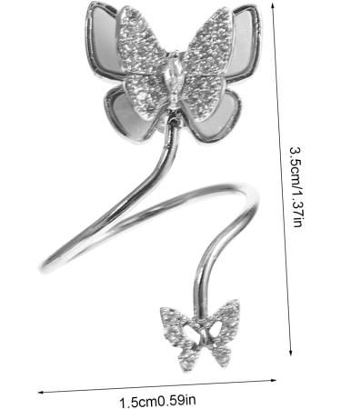 PLAFOPE Nail Butterfly Ornaments Women s Jewelry Vintage Rings for Women Red Rose Hair Accessories Finger Tip Ring Nail Diamonds Rhinestones Opening Rings Nail Jewelry Copper Inlaid Zircon Silver 3.50X1.50X1.50CM - Buy Online on SooperMarket.com