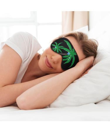 SSIMOO Coconut Tree Soft Sleep Eye Mask | Breathable Eye Patch for Women | Perfect for Travel & Relaxation - Black - Buy Online on SooperMarket.com