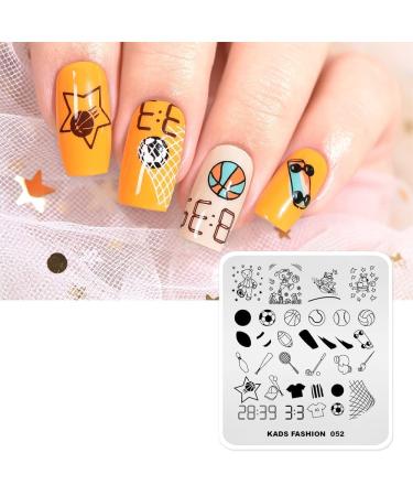 Nail Stamping Plate Fashion Sport Football Soccer Baseball Hockey Theme Multi-Pattern Stamp Print Image Stamp Template Nail Art for Nail Design 5#