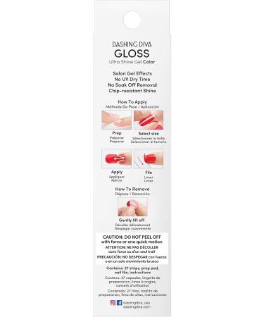 Dashing Diva Gloss Nail Strips - White Canvas | UV Free Chip Resistant Gel Nail Stickers | 27 Nail Wraps Prep Pad & Nail File Included - Buy Online on SooperMarket.com