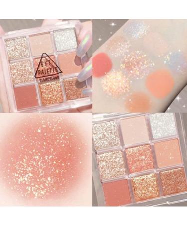 Lovelycat 9 Colors Glitter Eyeshadow Makeup Palette Matte High Pigmented Colorful Creamy Texture Eye Shadow Powder Natural Waterproof Long Lasting Eyeshadow Powder Cosmetics (orange) - Buy Online on SooperMarket.com