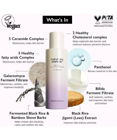 Buy Haruharu Wonder Black Rice Probiotics Barrier Essence 4.05 fl. oz - Strengthen Skin Barrier Moisturizing Toner with Ceramides & Fermented Ingredients - Buy Online on SooperMarket.com