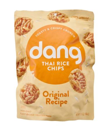 Dang Thai Rice Chips | Gluten Free, Soy Free & Preservative Free Rice Crisps, Healthy Snacks Made with Whole Foods (Original, 3.5 Ounce (Pack of 1)) Rice Chips Original 3.5 Ounce (Pack of 1)