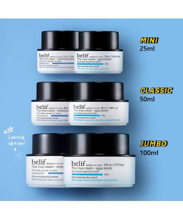 belif True Cream Aqua Bomb Duo Set | Lightweight Moisturizer for Combination Skin | Antioxidant-Rich Daily Face Cream | Hydrating K Beauty Skincare | 5.07 Fl Oz - Buy Online on SooperMarket.com
