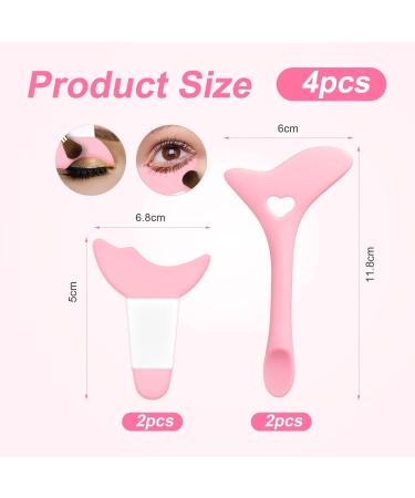 4pcs Eyeliner Stencils Eyeliner Helper Tool Silicone Eyeliner Eyeshadow Stencils Mascara Shield Applicator for Eyeliner Eyelashes Eyebrows Lip Liner Face Contour (Pink) - Buy Online on SooperMarket.com