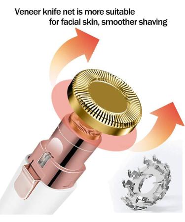 Rehomy 2-in-1 Eyebrow Trimmer & Face Hair Remover | Rechargeable Painless with Light Rose Gold & White | International Shipping Available - Buy Online on SooperMarket.com