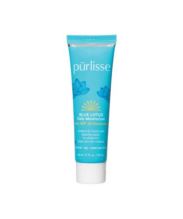 purlisse Blue Lotus SPF 30 Essential Daily Moisturizer: Cruelty-free & clean  Paraben & Sulfate-free  Anti-ageing  Reef safe formula  Non-greasy  Vitamin E & Algae Extracts moisturize |1.7oz