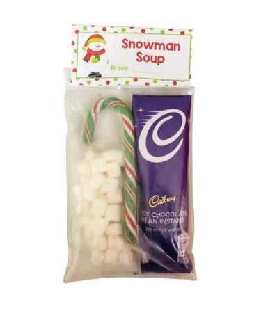 Snowman Soup Cadburys Hot Chocolate Marshmallows & Candy Cane Christmas Eve box Xmas Hot Choc Gift