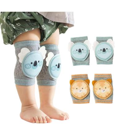 Tsuwno 2 pairs of breathable crawling knee knee blocks with sponge padding - non -slip foot bags & protective cover for toddlers - Unisex Design