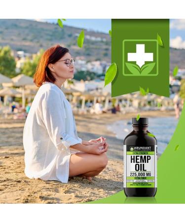 Hemp Oil 225 000 Mg (8 oz) Extra Strength Formula Helps Treat Inflammation & Pain Relief - Derived Hemp Seed Oil Rich in Antioxidants Improves Skin Health & Sleep Non-GMO Omega 3 6 9 Balance Oil Made in Canada - Buy Online on SooperMarket.com