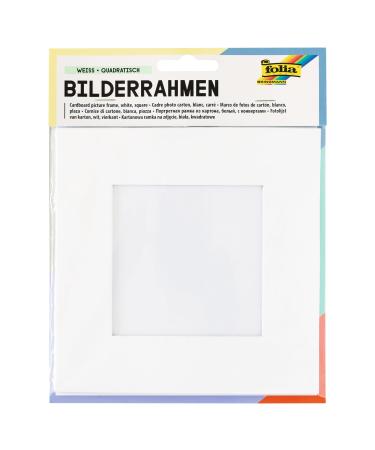 folia 2334 - cardboard picture frame square approx. 16.6 x 16.6 cm blank white - for self-design