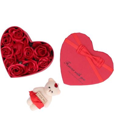 Soap Rose Gift Box Heartshaped Home Decorations Romantic Soft Bath Flower Soap for Valentine's Day Birthday Anniversary - Buy Online on SooperMarket.com