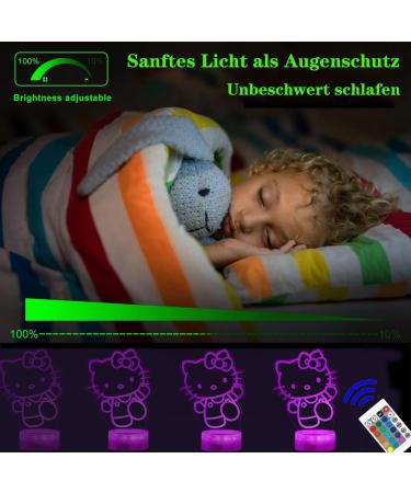 ZTZK Kitty Lamp - 3D Cute Cat Night Light with 16 Colors & Remote | Perfect Gifts for Girls Kids Christmas & Birthdays - Buy Online on SooperMarket.com