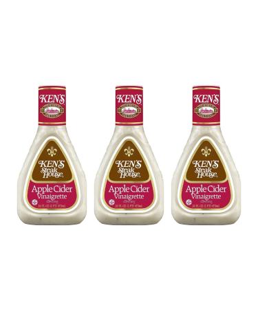 Ken's Steak House Apple Cider Vinaigrette Dressing 16 Fl Oz. (Pack of 3) 16 Fl Oz Pack of 3