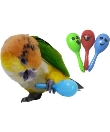 WACURRENTHYD 3PCS- Colourful Mini Ball Sand Hammer Parrot Rattle Shaker Musical Sound Toy Intelligent Sand Hammer Toys for Parakeets Canaries Cockatiels Conure Lovebirds(Random Color) - Buy Online on SooperMarket.com