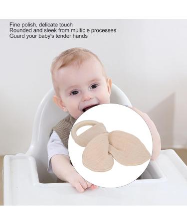Soft Baby Teething Wooden Ring | Handgrip Training Teether Toys for Babies - Khaki | International Shipping Available - Buy Online on SooperMarket.com