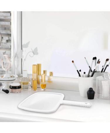 TRIXES Professional Hand Mirror for Hairdressing and Beauty - White Wide Angle 20 x 17.5cm - Buy Online on SooperMarket.com