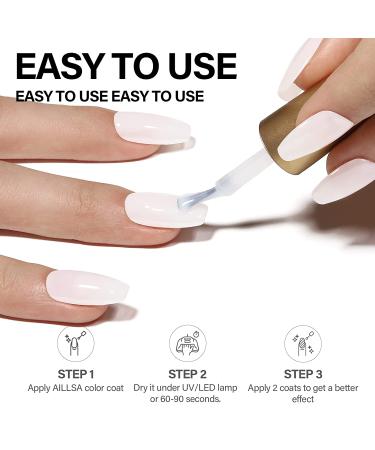 AILLSA Milky White Gel Nail Polish - 15ml Nude Milky Soak Off UV Gel Polish | Quick Dry Transparent Jelly Gel Nail Polish for Long Lasting Manicure DIY at Home - Buy Online on SooperMarket.com