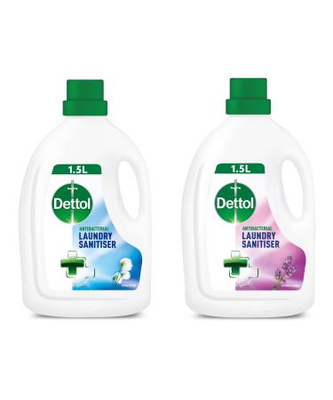Dettol Antibacterial Laundry Cleanser Sanitiser Additive Fresh Cotton and Lavender Multipack 2x 1.5 L Pack of 2.