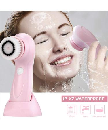 MOSCHOW Rechargeable Waterproof Facial Cleansing Brush - 3 Brush Heads, 2 Power Modes (Pink) - Buy Online on SooperMarket.com