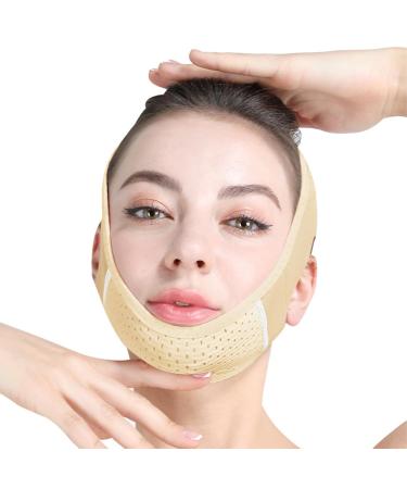 Double Chin Eliminator Strap | Breathable V Line Lifting Mask for Women | Get Rid of Double Chin & Prevent Sagging (Yellow - Buy Online on SooperMarket.com