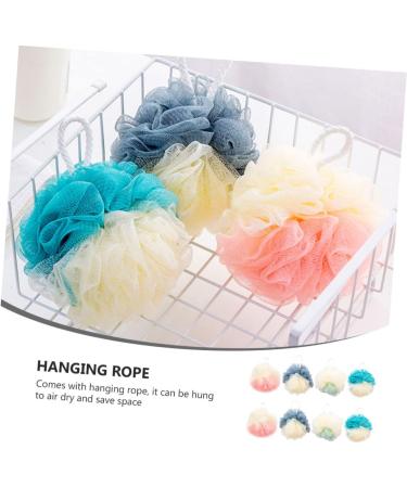 Healeved 8pcs Color Matching Bath Ball Body Scrubber Set - Natural Bath Sponges for Men and Women - Shower Poufs and Body Scrub Mitt - Buy Online on SooperMarket.com
