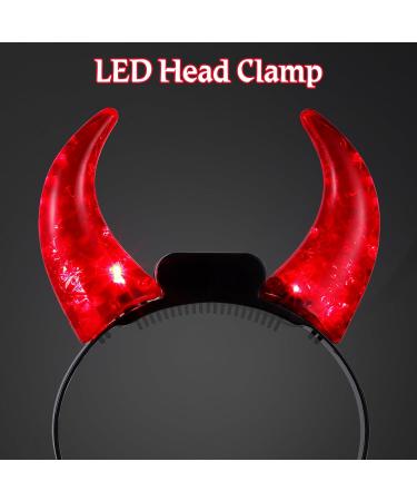 FOMIYES Halloween Headband: Devil Horns Headband: LED Devil Horns Headwear - Red Glowing Devil Horns Devil Costume for Halloween Party Cosplay One Size - Buy Online on SooperMarket.com