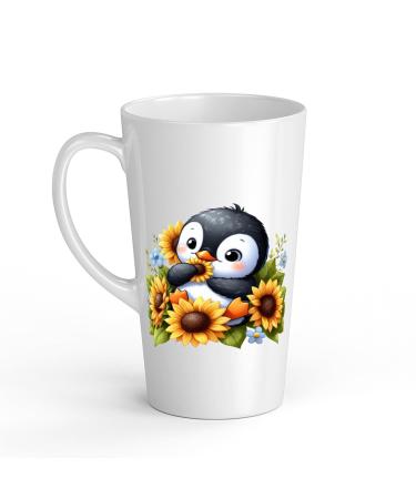 White Ceramic Baby Penguin Mug - Large 483 ml Perfect for Hot Chocolate or Milk Fun and Easy to Use