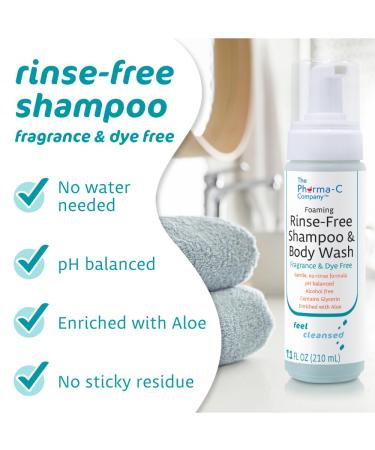 Buy Pharma-C Foaming Rinse Free Shampoo & Body Wash - Waterless No-Rinse Formula for Gentle Cleanliness - Fragrance & Dye Free Hospital Tested - International Shipping Available - Buy Online on SooperMarket.com