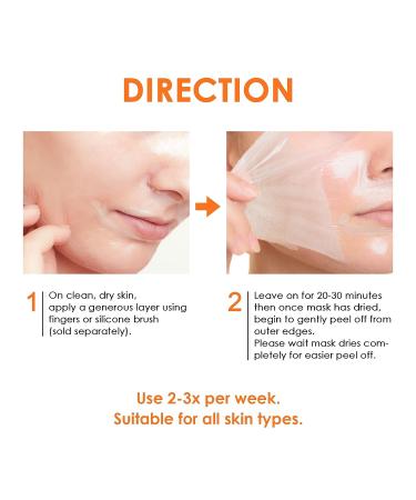 Vitamin C Peel Off Face Mask - Gentle Exfoliating & Blackhead Remover for Brightening Skin - 100ML/3.4 FLOZ - Buy Online on SooperMarket.com